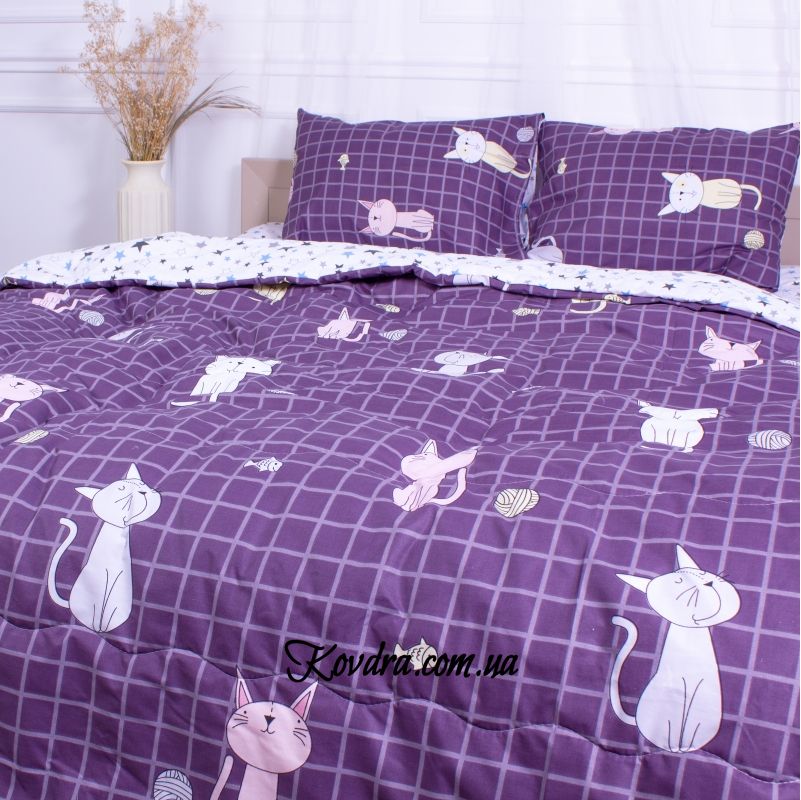 Летний постельный комплект №2817 Сolor Fun Line Whales Хлопок (одеяло, простынь, подушка, наволочки), детский