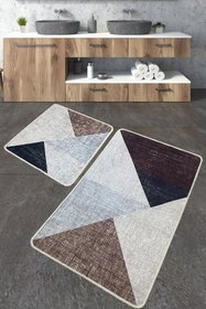 Набір килимків для ванної кімнати PHELL BEJ, 60х100 см та 50х60 см