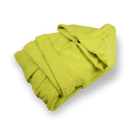 Халат дитячий махровий з капюшоном, зелений (10 років)