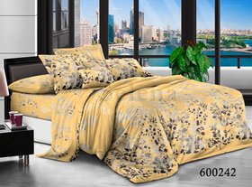 Комплект постельного белья "Веточки желтые", без ткани компаньона, двойной двуспальный