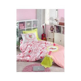 Покривало стьобане з наволочками "Eponj Home - Sirin pembe" рожеве, 200х220 см
