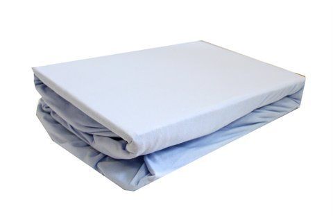 Простынь на резинке трикотажная LH Jersey Premium голубая, 160х200+25 см