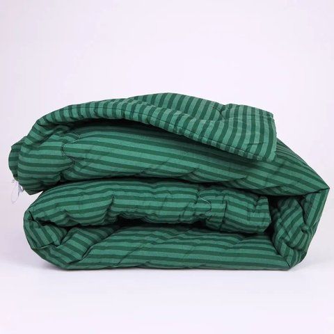 Ковдра антиалергенна Зима MirSon №126 Сolor Fun Line 17-0612 Stripe Emerald Tencel, 110х140 см