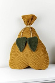 Декоративний текстильний виріб "Подушка-груша" Охра, 40 см