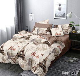 Комплект постельного белья сатин "Париж бежевый", двойной двуспальный
