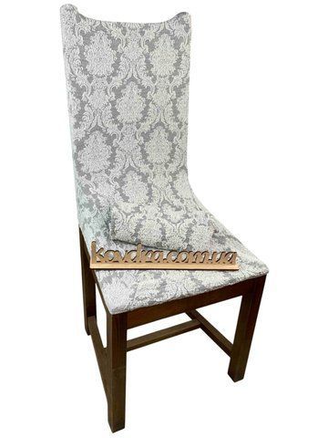 Чехол на стул жаккард без оборок DAMASK WHITE, Турция