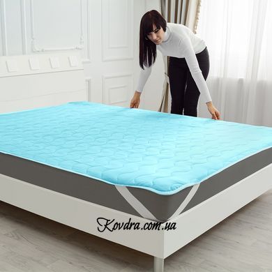 Наматрасник №1713 Eco Light Blue (EcoSilk) (обычный на резинке по углам)