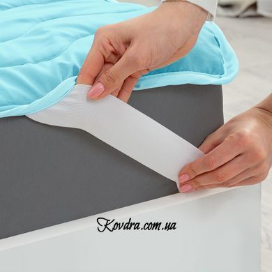 Наматрасник №1713 Eco Light Blue (EcoSilk) (обычный на резинке по углам)