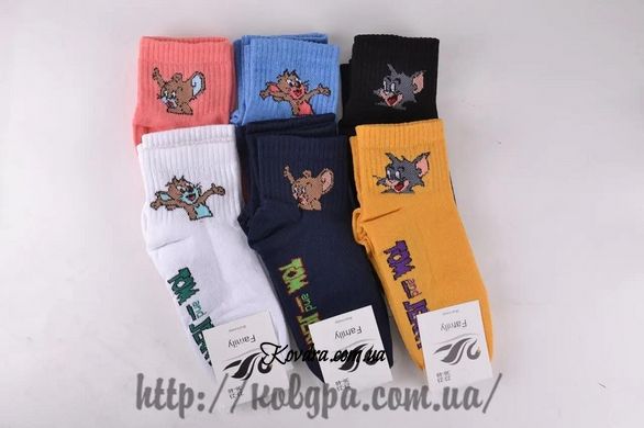 Жіночі бавовняні шкарпетки "Том та Джеррі" в асортименті, 36-40р. 061021-7_of
