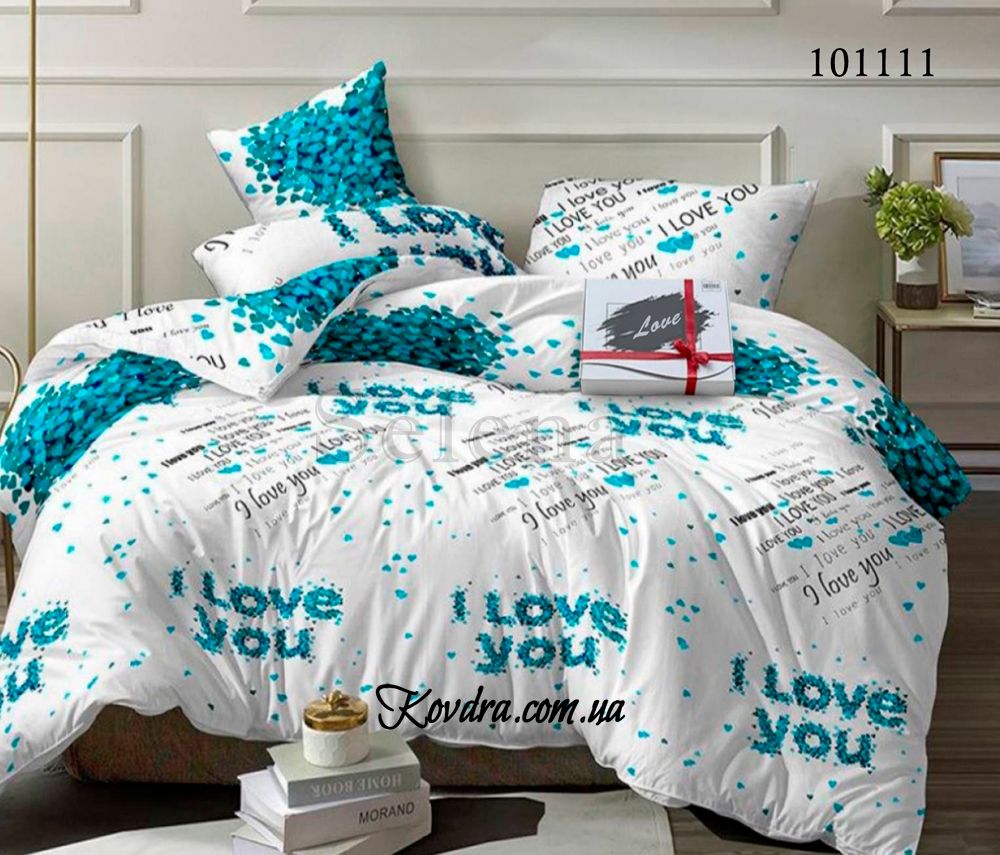 Комплект постельного белья "Любовь" без ткани-компаньона, евро двуспальный евро