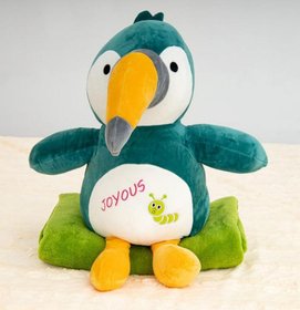 Плед-іграшка "Тукан", зелений 110х190