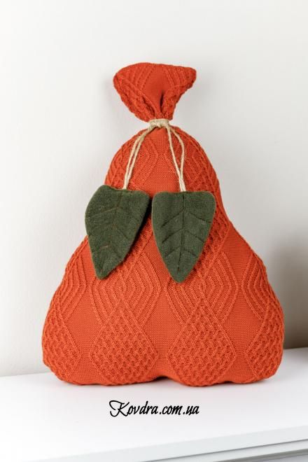 Декоративний текстильний виріб "Подушка-груша" Помаранчевий, 40 см