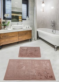 Набір килимків для ванної кімнати - Maxstile Pudra, 50х60см + 60х100см cb11007263