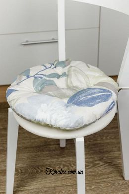 Подушка на стул Голубые Цветы, D-40 см
