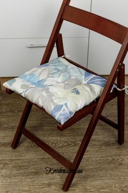 Подушка на стул Голубые Цветы, D-40 см