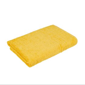 Полотенце махровое с бордюром, желтое 40х70см 40х70