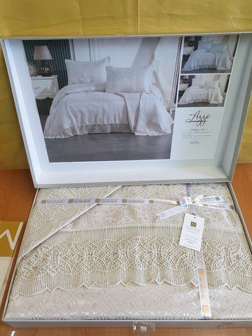 Покривало жакардове ТМ Moda Box 240х260 см AZEZ беж rj20248