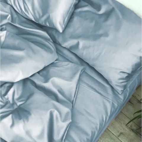 Простирадло MirSon Satin Light Pro 10-019 Gray-blue, 150х220 см