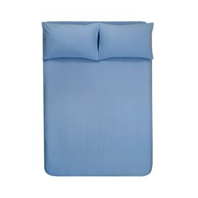 Простирадло з наволочками "Lotus Home Фланель - Calm" блакитне, 160х230 см