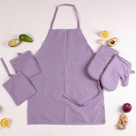 Набір №214 - Lavender (прихватки, рукавички, фартух), рогожа/напівпанама