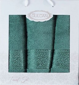Набір бавовняних рушників Ornament-3ка-green,50х90 см та 70х140 см
