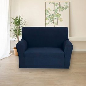 Чехол на двухместный диван Corn Fleece темно-синий (10) , lv81151