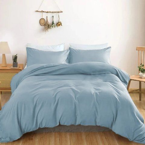 Комплект постельного белья Satin Light Pro "10-019 Gray-blue", семейный