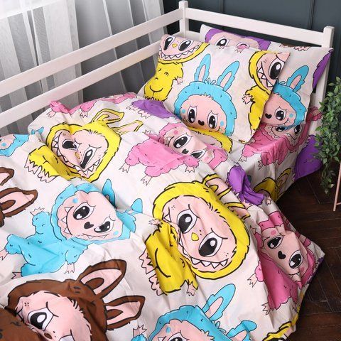 Простирадло MirSon Бязь Kids Time 17-0865 Labubu, 110х160 см