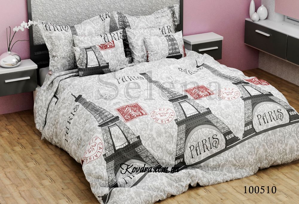 Комплект постельного белья "Париж" без ткани-компаньона, евро двуспальный евро
