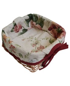 Декоративна плетена хлібниця з чохлом "Глорія - троянда", 22х22см