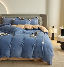Комплект постельного белья велюр "Diamond Blue", евро двуспальный