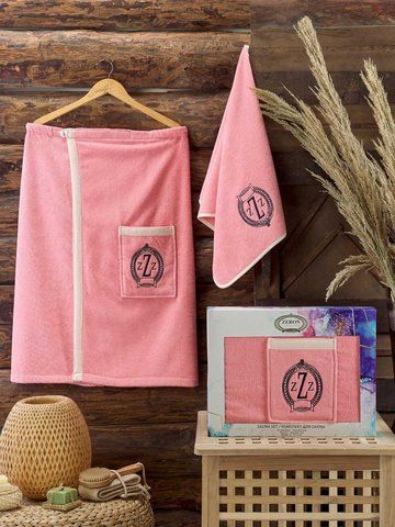 Женский набор для сауны махра/велюр PEMBE
