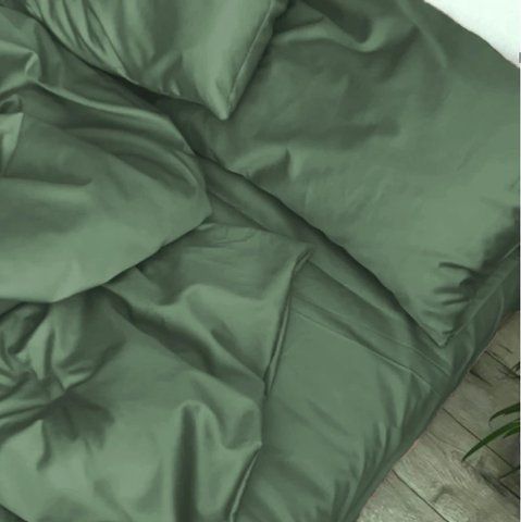 Комплект постільної білизни Satin Light Pro "10-017 Green Olive", манеж