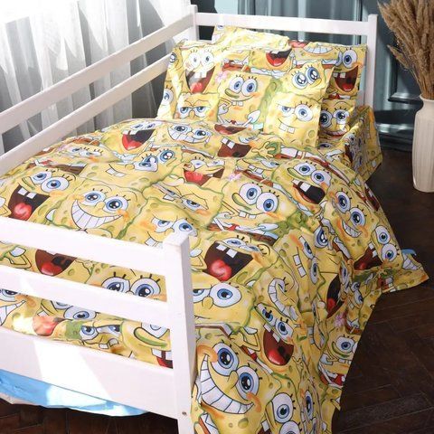 Комплект постільної білизни Mirson Ranforce Elite 17-0804 Funny Sponge Bob, манеж