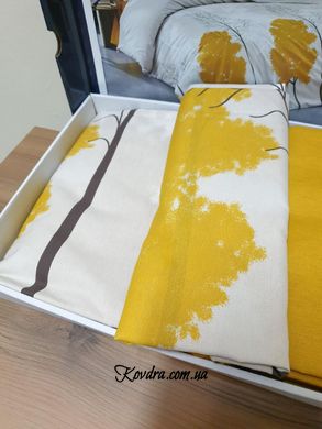 Комплект постільної білизни "Жовті дерева", євро двоспальний