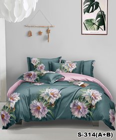 Комплект постельного белья сатин "Цветы", двойной двуспальный