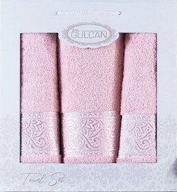 Набір бавовняних рушників Ornament-3ка-ligh-pink, 50х90 см та 70х140 см