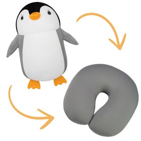 Подушка-трансформер "Пингвинёнок", серый